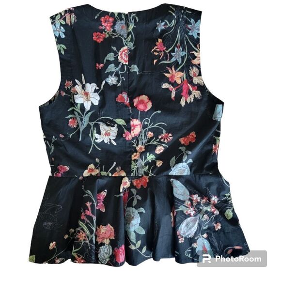 Rebecca Taylor Floral Print Peplum Tank. NWT. Size 2. - Picture 3 of 3